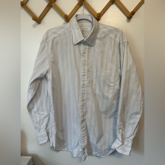 Ermenegildo Zegna Other - Ermenegildo Zegna Woven Grid Burgundy Check Spread Collar Shirt Size 42/16.5